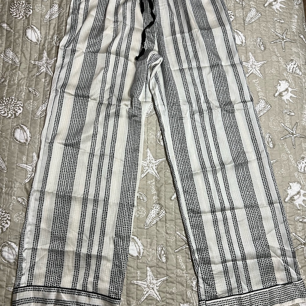 Striped Black and White Pajama Pants
